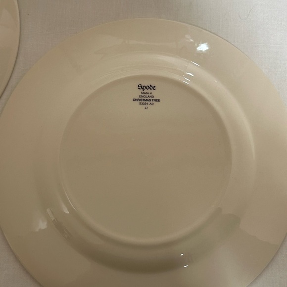 Four Spode 8” Christmas Tree Salad Desert Plates Green and Cream - Picture 8 of 9